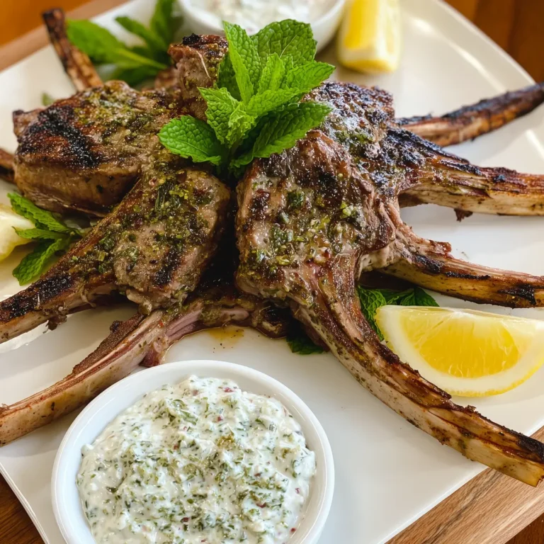 Greek Lamb Chops with Mint Yogurt Sauce